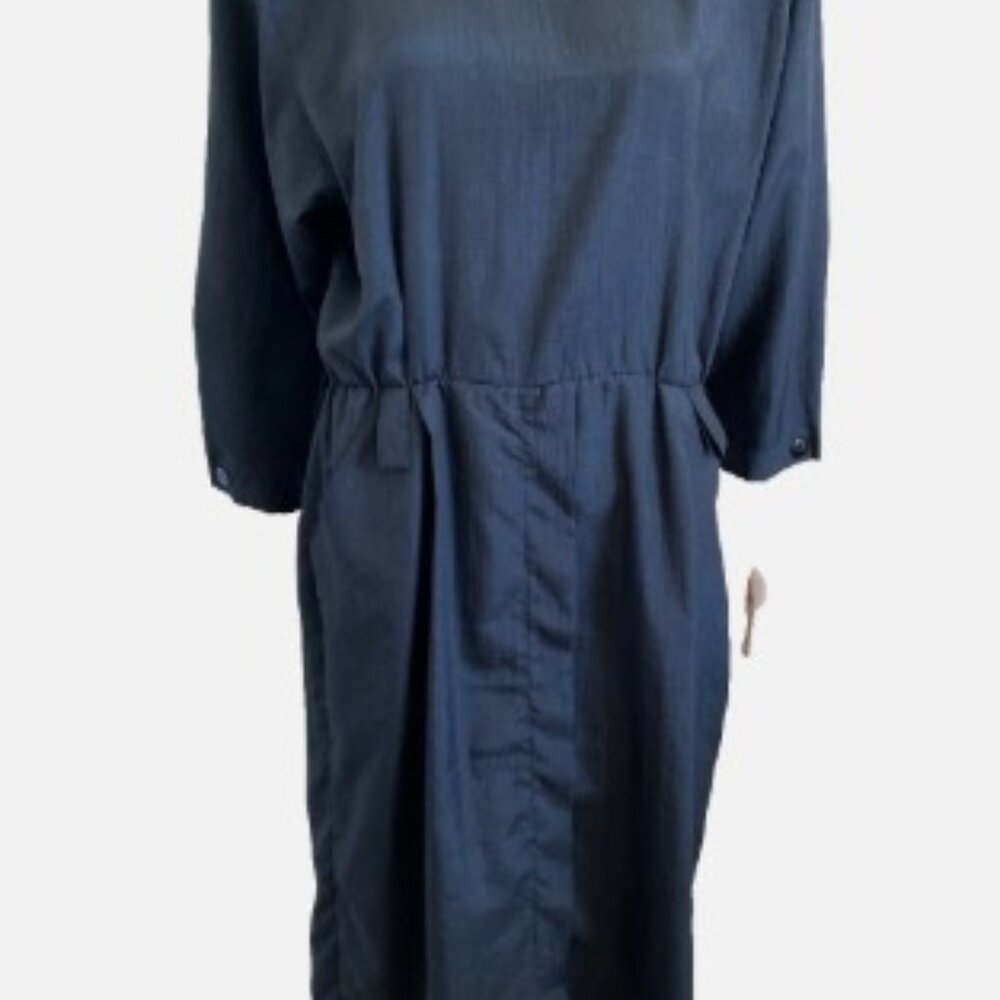 Vintage LADY CAROL of New York Black 3/4 Sleeve Back Button Dress Size 18